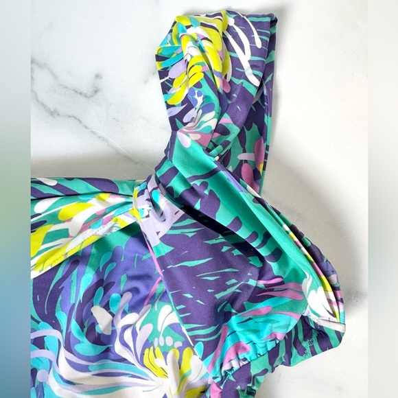 Garnet Hill Asymmetrical Ruched Bathing Suit - Picture 5 of 10